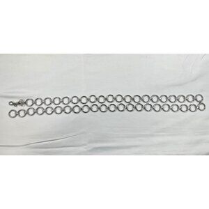 Womens Silver Tone Circular Link Chain Belt SKU 7573